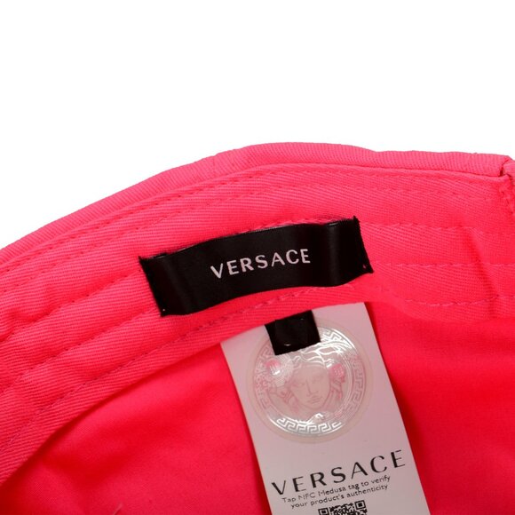 Versace White Logo Embroidery Bright Pink Baseball Cap Hat size 59 main image 5